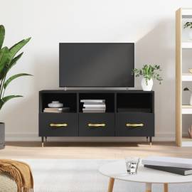 Dulap tv, negru, 102x36x50 cm, lemn prelucrat