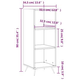 Dulap cu rafturi, alb extralucios, 34,5x32,5x90cm lemn compozit, 9 image