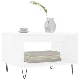 Măsuță de cafea, alb, 60x50x40 cm, lemn compozit, 3 image