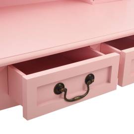 Set masă de toaletă cu taburet roz 80x69x141 cm lemn paulownia, 9 image