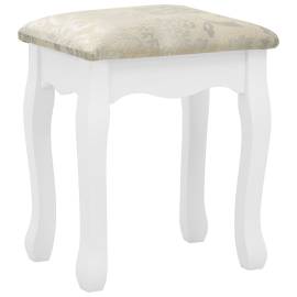 Set masă toaletă cu taburet alb 100x40x146 cm lemn paulownia, 10 image