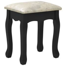 Set masă toaletă cu taburet negru 100x40x146 cm lemn paulownia, 10 image