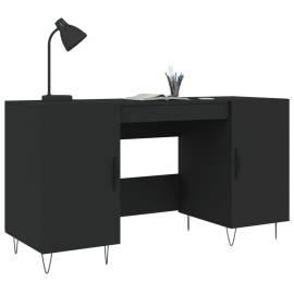 Birou, negru, 140x50x75 cm, lemn compozit, 3 image
