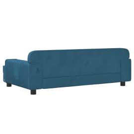 Canapea pentru copii, albastru, 90x53x30 cm, catifea, 5 image
