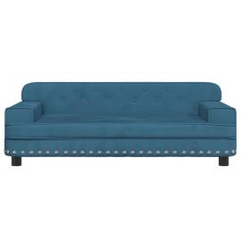 Canapea pentru copii, albastru, 90x53x30 cm, catifea, 3 image