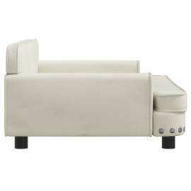 Canapea pentru copii, crem, 90x53x30 cm, catifea, 4 image