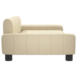 Canapea pentru copii, crem, 90x53x30 cm, material textil, 4 image