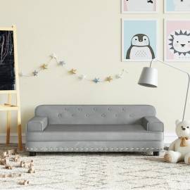 Canapea pentru copii, gri deschis, 90x53x30 cm, catifea