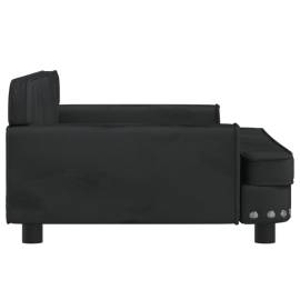 Canapea pentru copii, negru, 90x53x30 cm, catifea, 4 image
