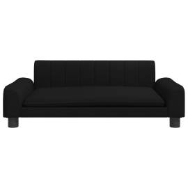 Canapea pentru copii, negru, 90x53x30 cm, material textil, 3 image