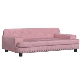 Canapea pentru copii, roz, 90x53x30 cm, catifea, 2 image