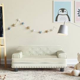 Canapea pentru copii, crem, 70x45x30 cm, catifea