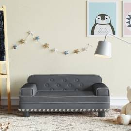 Canapea pentru copii, gri închis, 70x45x30 cm, catifea