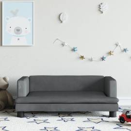 Canapea pentru copii, gri închis, 80x45x30 cm, catifea