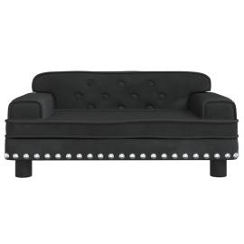 Canapea pentru copii, negru, 70x45x30 cm, catifea, 3 image