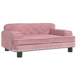 Canapea pentru copii, roz, 70x45x30 cm, catifea, 2 image
