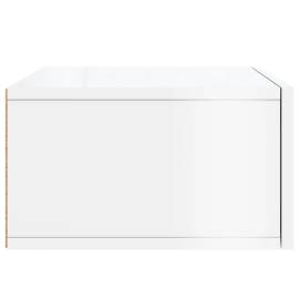 Noptiere de perete, 2 buc., alb extralucios, 35x35x20 cm, 8 image