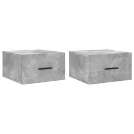 Noptiere montate pe perete 2 buc. gri beton 35x35x20 cm, 2 image
