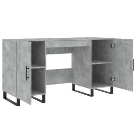 Birou, gri beton, 140x50x75 cm, lemn compozit, 5 image
