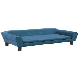 Canapea pentru copii, albastru, 100x50x26 cm, catifea, 2 image