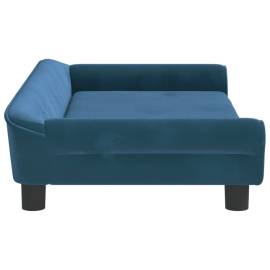Canapea pentru copii, albastru, 100x50x26 cm, catifea, 4 image