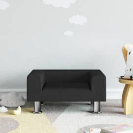 Canapea pentru copii, negru, 50x40x26,5 cm, catifea