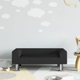 Canapea pentru copii, negru, 70x45x26,5 cm, catifea