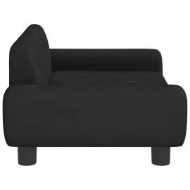 Canapea pentru copii, negru, 70x45x33 cm, catifea, 4 image
