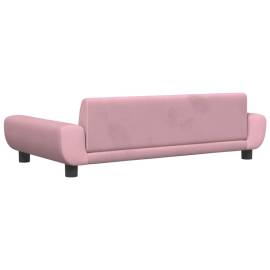 Canapea pentru copii, roz, 100x54x33 cm, catifea, 5 image