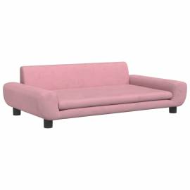 Canapea pentru copii, roz, 100x54x33 cm, catifea, 2 image