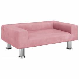 Canapea pentru copii, roz, 70x45x26,5 cm, catifea, 2 image