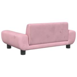Canapea pentru copii, roz, 70x45x33 cm, catifea, 5 image