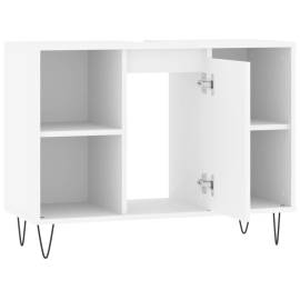 Dulap pentru baie, alb, 80x33x60 cm, lemn compozit, 2 image