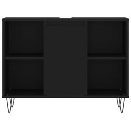 Dulap pentru baie, negru, 80x33x60 cm, lemn compozit, 5 image