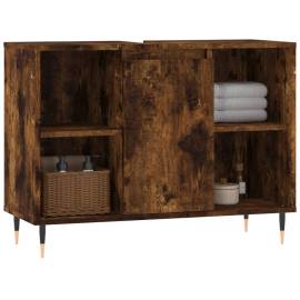 Dulap pentru baie, stejar fumuriu, 80x33x60 cm, lemn compozit, 3 image