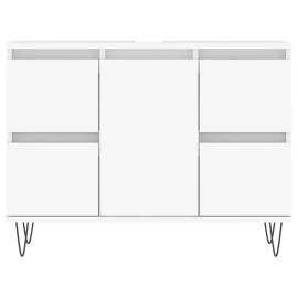 Dulap pentru baie, alb, 80x33x60 cm, lemn compozit, 4 image