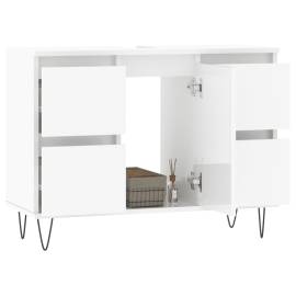 Dulap pentru baie, alb extralucios, 80x33x60 cm, lemn compozit, 3 image