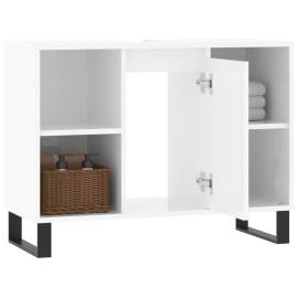 Dulap pentru baie, alb extralucios, 80x33x60 cm, lemn compozit, 4 image