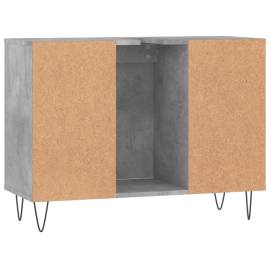 Dulap pentru baie, gri beton, 80x33x60 cm, lemn compozit, 8 image