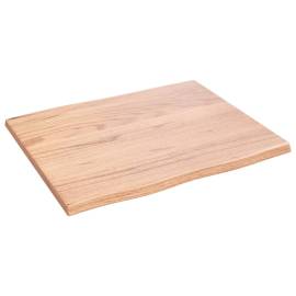 Blat masă, 60x50x2 cm, maro, lemn stejar tratat contur organic, 2 image