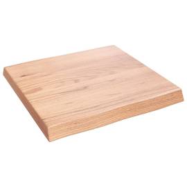 Blat masă, 60x60x6 cm, maro, lemn stejar tratat contur organic, 2 image