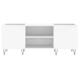 Comodă discuri, alb, 121x38x48 cm, lemn prelucrat, 4 image