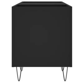 Comodă discuri, negru, 121x38x48 cm, lemn prelucrat, 5 image