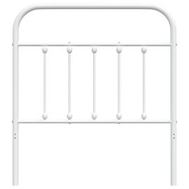 Tăblie de pat metalică, alb, 80 cm, 4 image