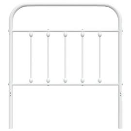 Tăblie de pat metalică, alb, 90 cm, 4 image