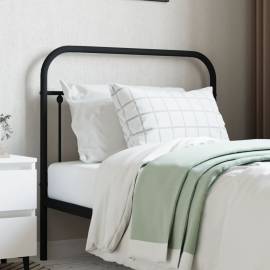 Tăblie de pat metalică, negru, 100 cm, 3 image