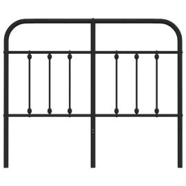 Tăblie de pat metalică, negru, 120 cm, 4 image