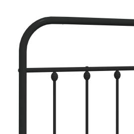 Tăblie de pat metalică, negru, 160 cm, 6 image