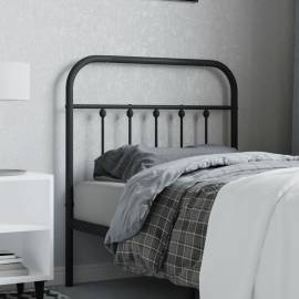 Tăblie de pat metalică, negru, 80 cm