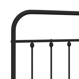 Tăblie de pat metalică, negru, 90 cm, 6 image
